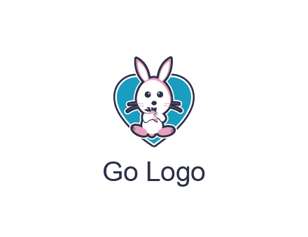 rabbit inside a heart logo