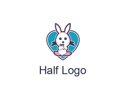 rabbit inside a heart logo