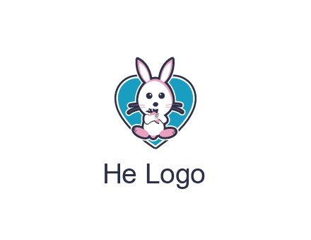 rabbit inside a heart logo