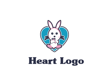 rabbit inside a heart logo