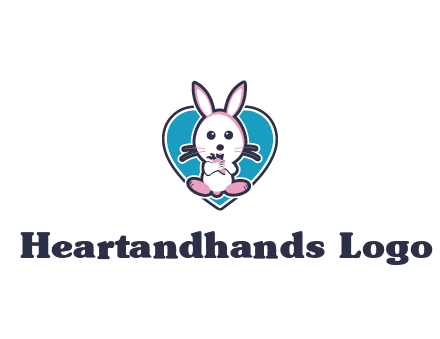 rabbit inside a heart logo