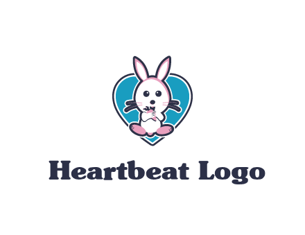 rabbit inside a heart logo