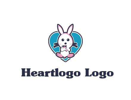 rabbit inside a heart logo