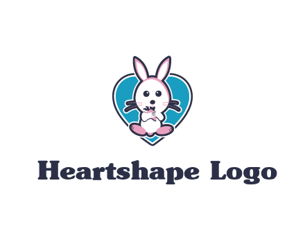 rabbit inside a heart logo