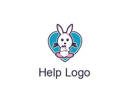 rabbit inside a heart logo
