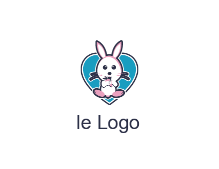rabbit inside a heart logo