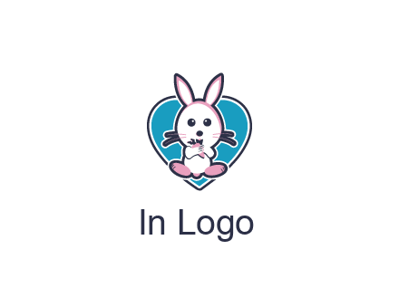 rabbit inside a heart logo