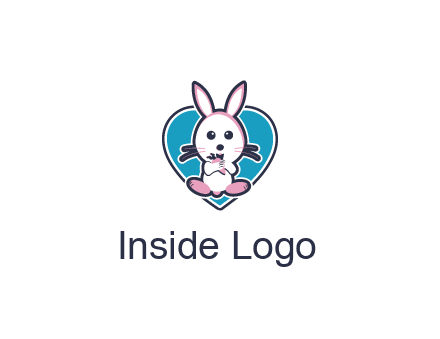 rabbit inside a heart logo