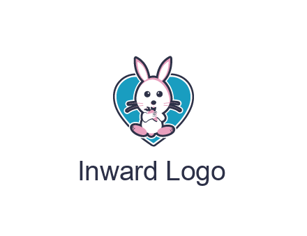 rabbit inside a heart logo