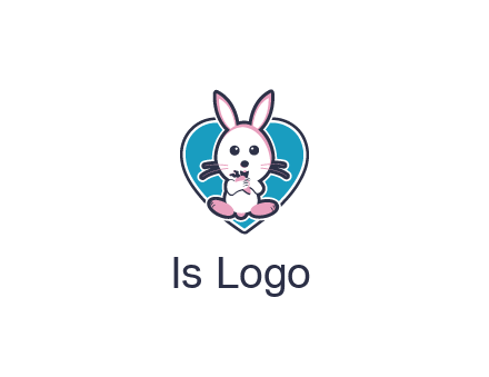 rabbit inside a heart logo