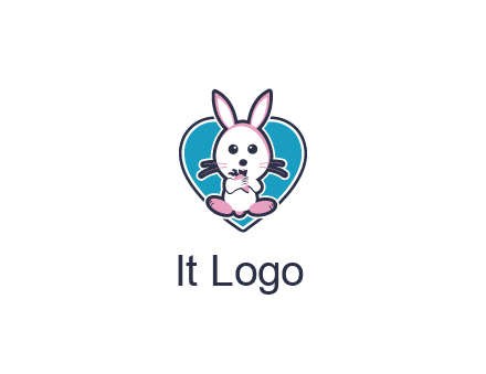 rabbit inside a heart logo