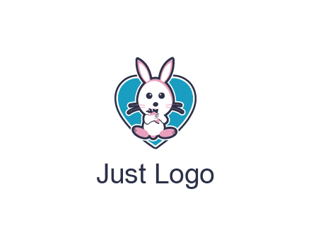 rabbit inside a heart logo