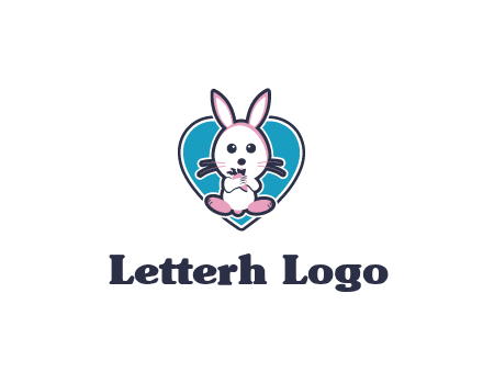 rabbit inside a heart logo