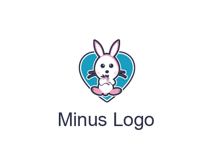 rabbit inside a heart logo