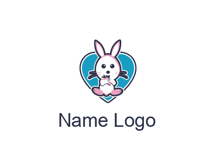 rabbit inside a heart logo