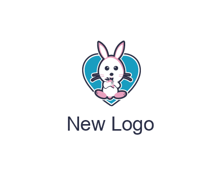 rabbit inside a heart logo