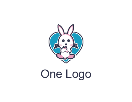 rabbit inside a heart logo