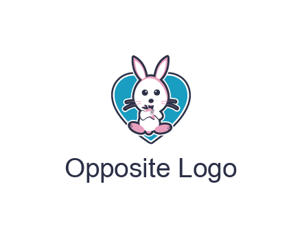 rabbit inside a heart logo
