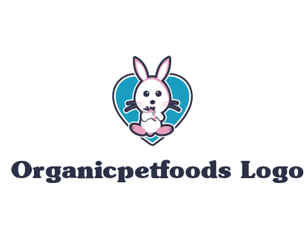 rabbit inside a heart logo