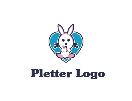 rabbit inside a heart logo