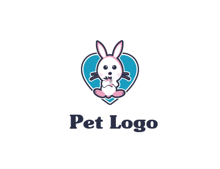 rabbit inside a heart logo