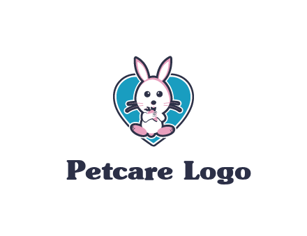 rabbit inside a heart logo