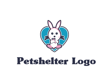 rabbit inside a heart logo