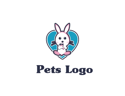 rabbit inside a heart logo