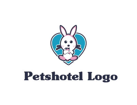 rabbit inside a heart logo