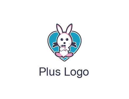 rabbit inside a heart logo