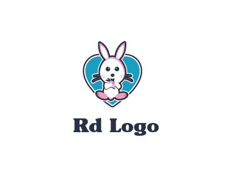 rabbit inside a heart logo