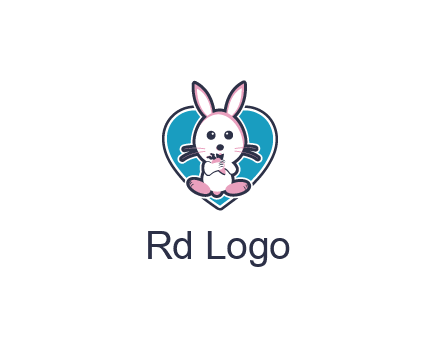 rabbit inside a heart logo