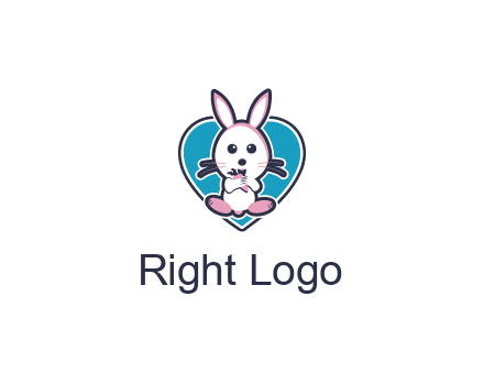 rabbit inside a heart logo