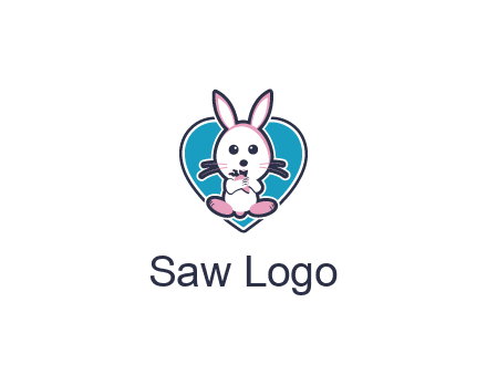 rabbit inside a heart logo