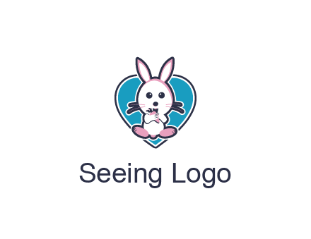 rabbit inside a heart logo