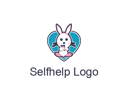rabbit inside a heart logo