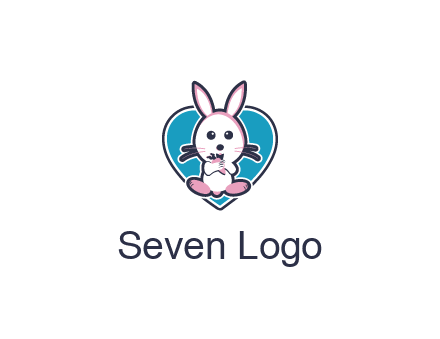 rabbit inside a heart logo