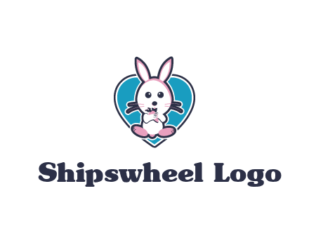 rabbit inside a heart logo