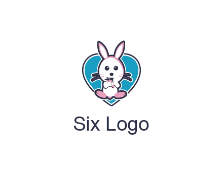 rabbit inside a heart logo