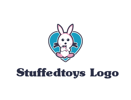 rabbit inside a heart logo
