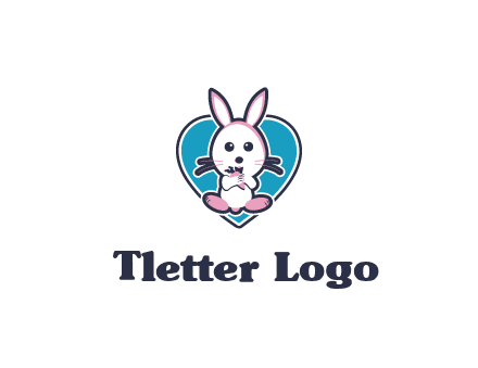 rabbit inside a heart logo