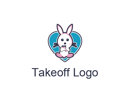 rabbit inside a heart logo