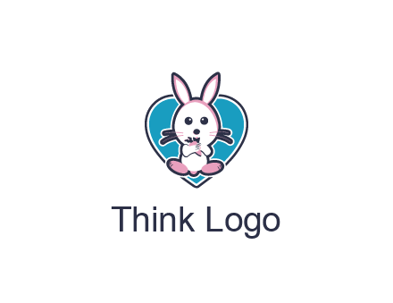 rabbit inside a heart logo