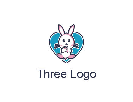 rabbit inside a heart logo
