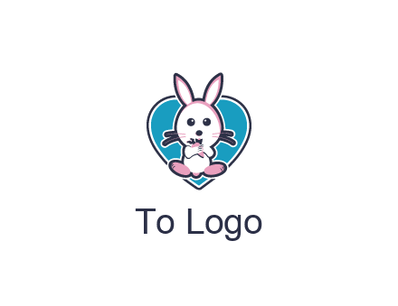 rabbit inside a heart logo