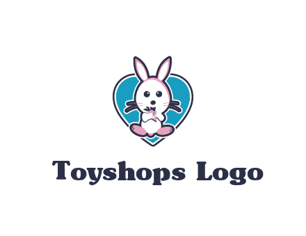 rabbit inside a heart logo