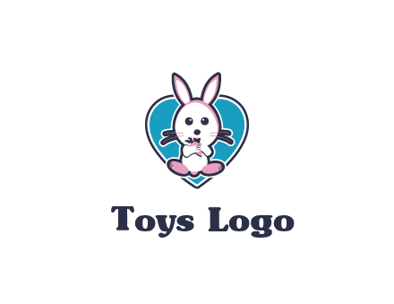 rabbit inside a heart logo