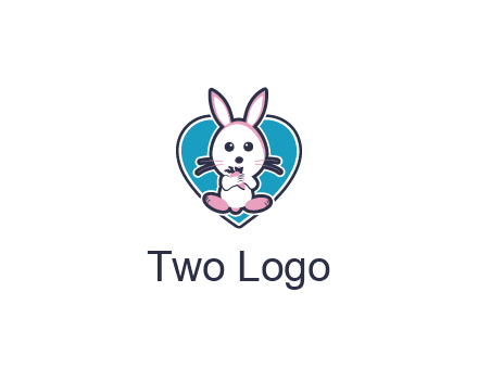 rabbit inside a heart logo