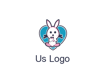 rabbit inside a heart logo