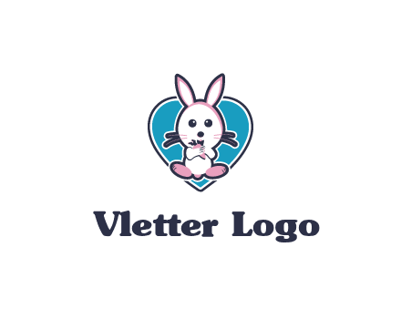 rabbit inside a heart logo